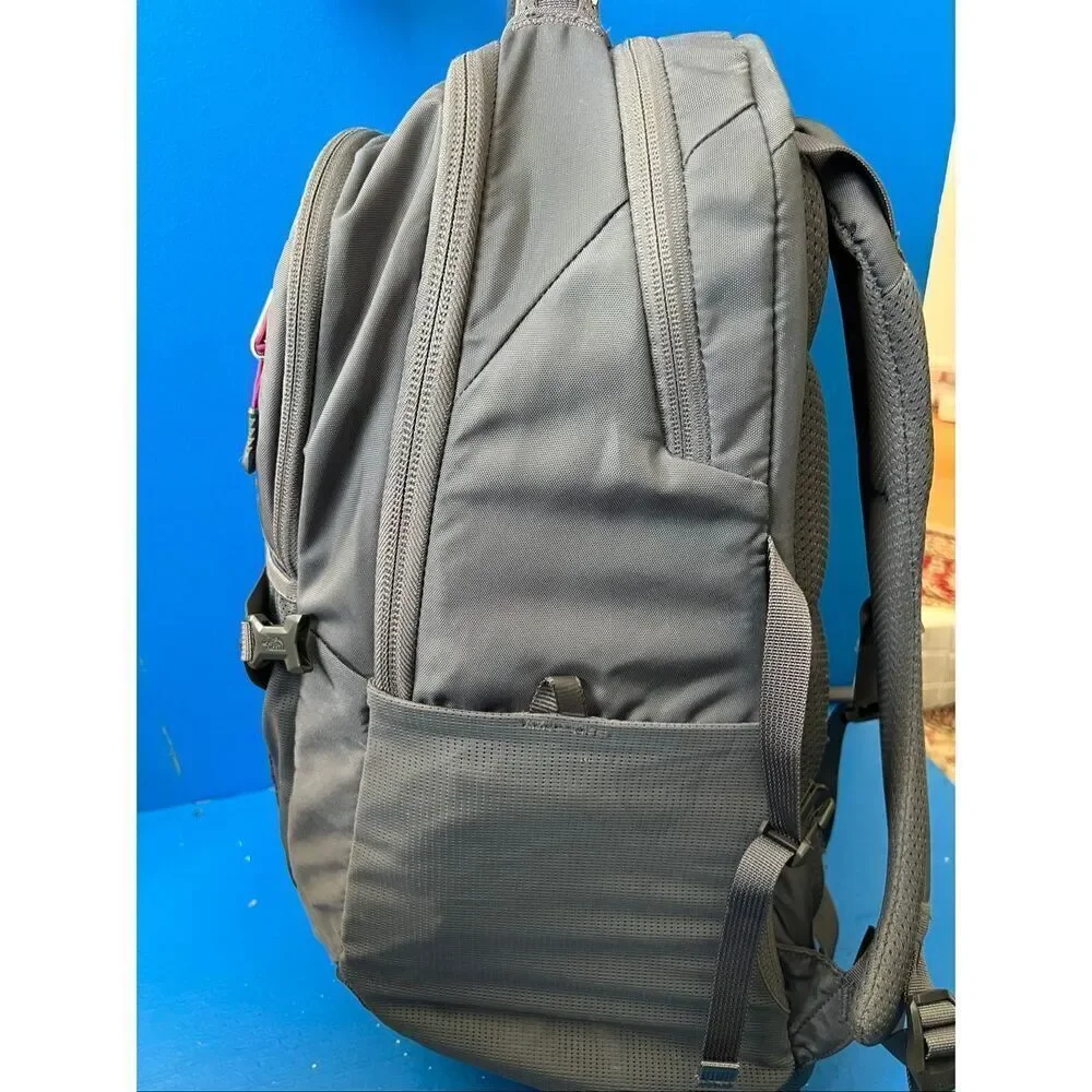 The North Face Recon Backpack Gray Pink Laptop Hiking Day Bag Padded Back ISSUES